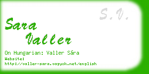 sara valler business card