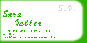 sara valler business card
